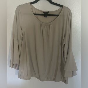 New Directions Cream Blouse with Flared Sleeves